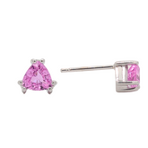 14K White Gold Trillian Pink Sapphire Stud Earrings